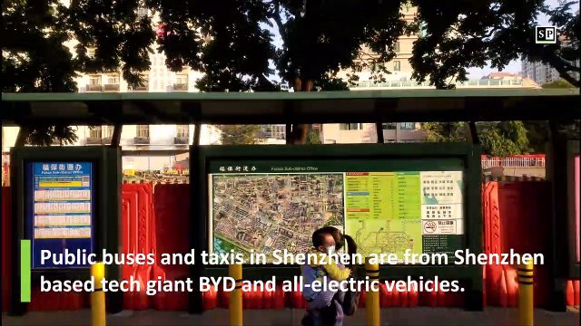 Driving in a BYD EV in China; Shenzhen streets bus ride [4k]