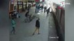 Tren istasyonunda hayat kurtaran refleks kamerada