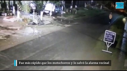 Fue más rápido que los motochorros y lo salvó la alarma vecinal