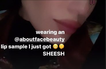 Halsey teases potential new lipstick shade for about-face