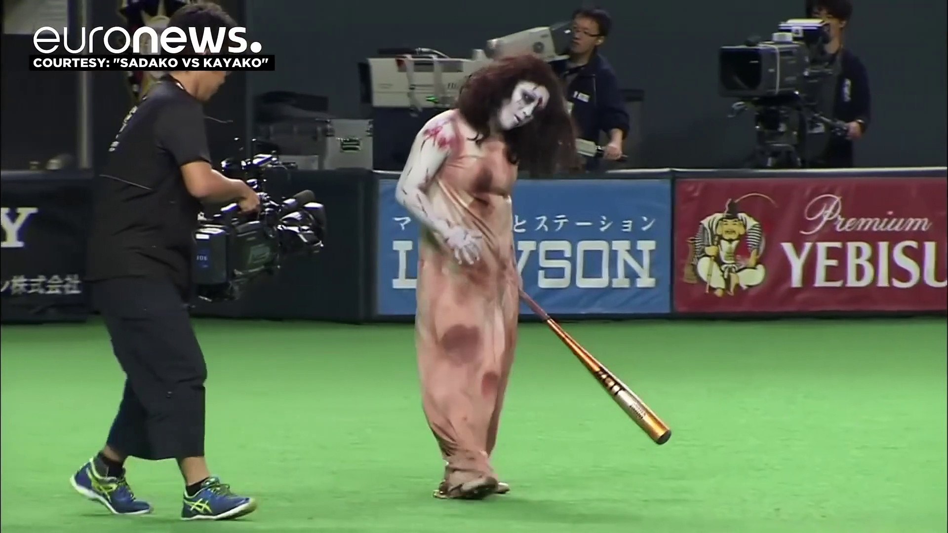 Famous Ghosts Put On A Ghoulish Display At Japan Baseball Game Video Dailymotion