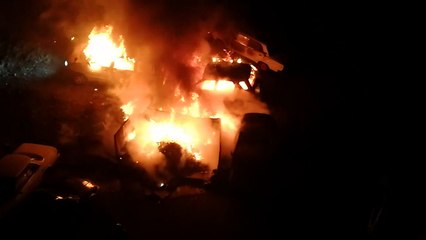 Car Fire Sets Off Car Alarms