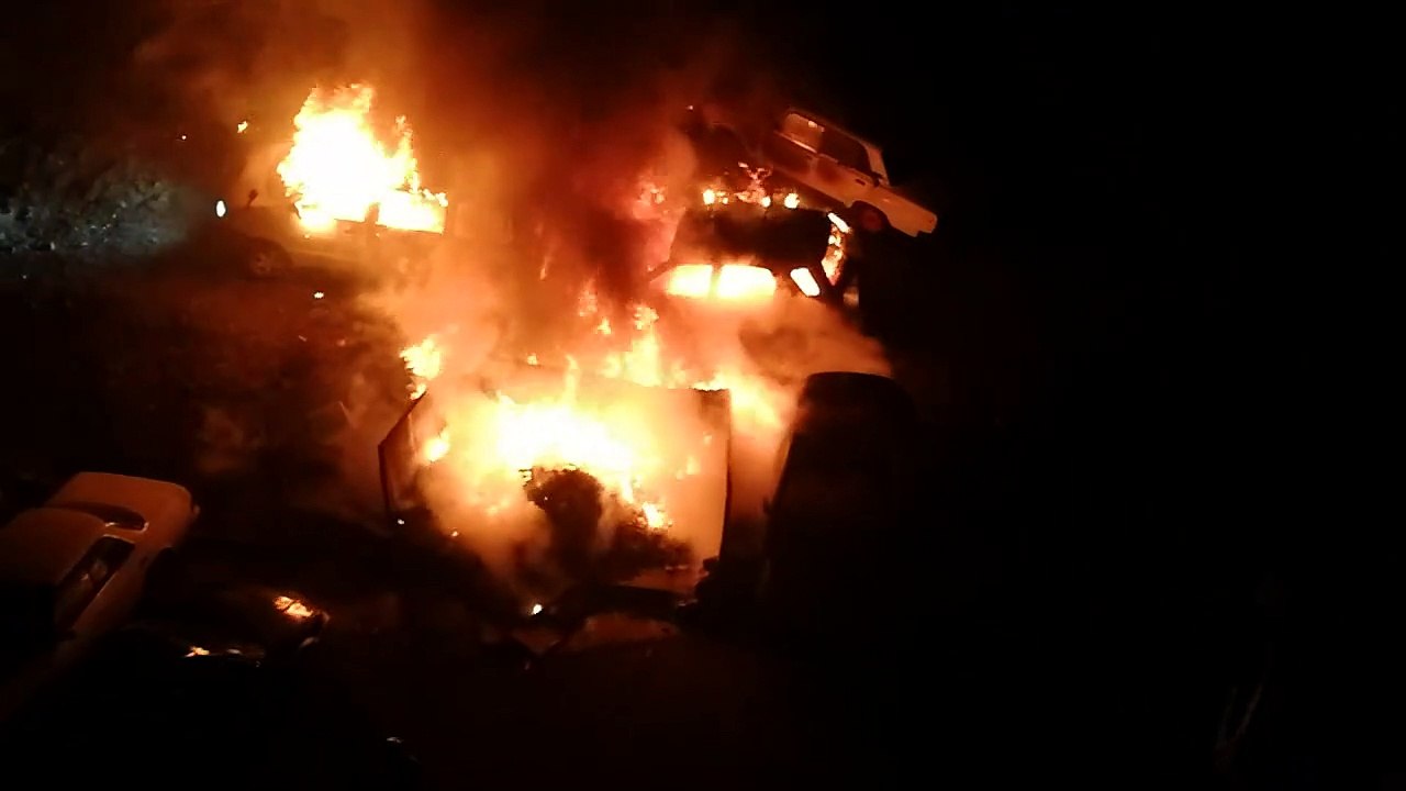 Car Fire Sets Off Car Alarms