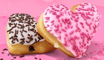 Dunkin’s Valentine’s Day Seasonal Menu Includes a Pink Velvet Macchiato, Heart-Shaped Doug