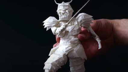 Artist Spends 50 Hours Creating An Origami Samurai Warrior