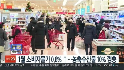 1월 소비자물가 0.6% ↑…농축수산물 10% 껑충