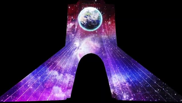 Iran :Tehran’s Azadi Tower 3D light show in solidarity with coronavirus victims نورپردازی برج آزادی