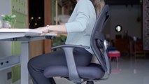 Classic Adjustable Correa Mid Back Black Ergonomic Office Chair _ Wooden Street