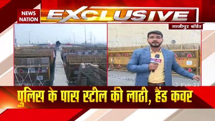 Iron hook and cement barricade created to stop farmers entering Delhi