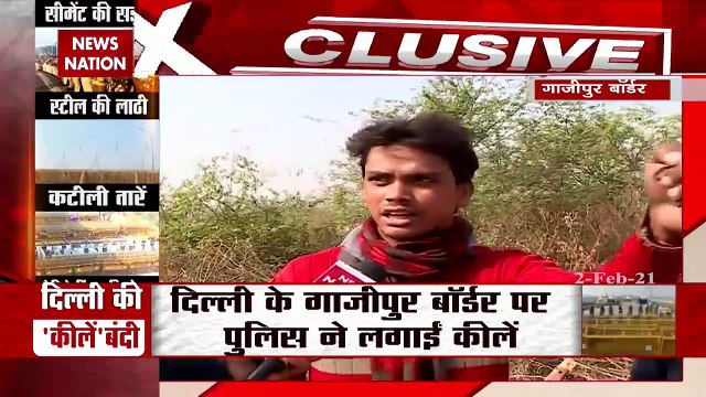 Cemented barricading at Delhi Ghazipur Border to stop for farmers
