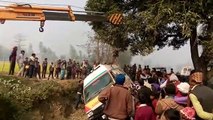 सीतापुर: भीषण कोहरे के चलते गर्भवती महिला को ले जा रही एंबुलेंस नहर में पलटी