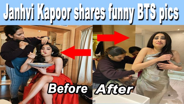 Janhvi Kapoor shares funny BTS pics from a photoshoot