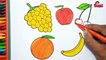 Fresh Fruits Coloring Pages For Kids - Piddu TV