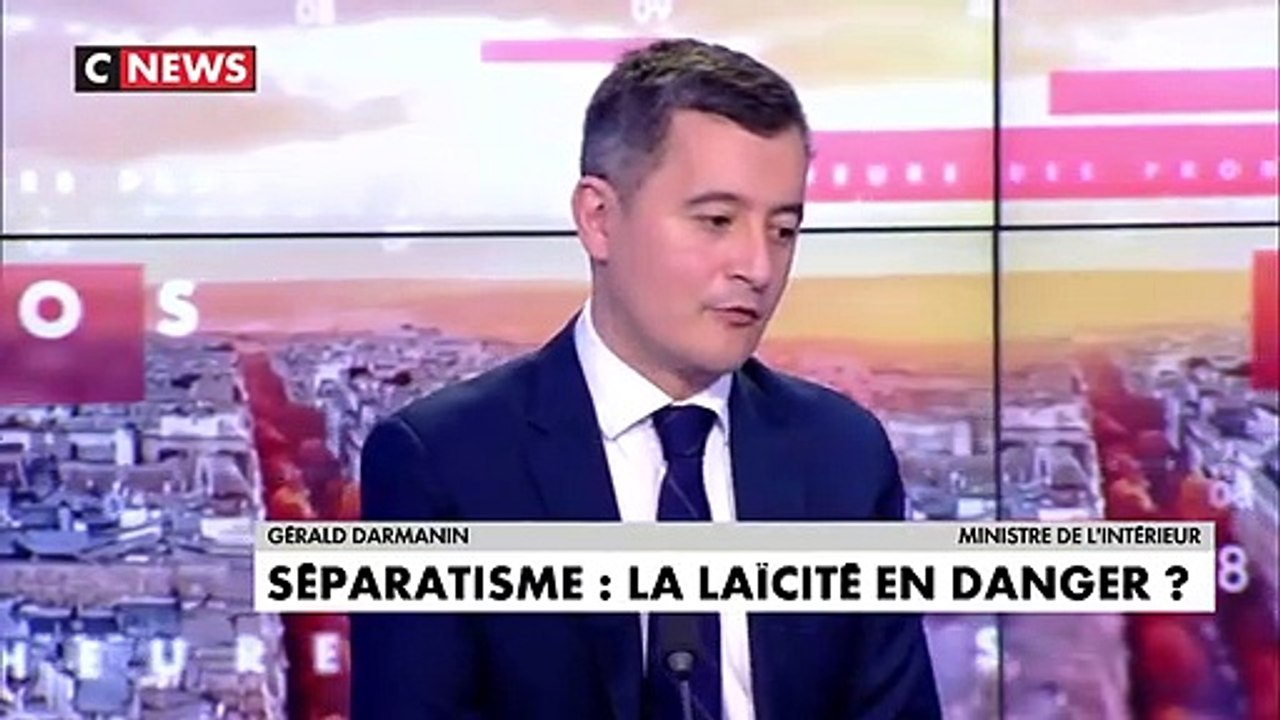 Le ministre Gerald Darmanin à propos du délit de séparatisme: "Toute personne qui fait pression sur le service public, c'est 5 ans de prison. Et s'il n'est pas Français, c'est dehors" - VIDEO