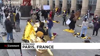Protestos pela cultura em Paris