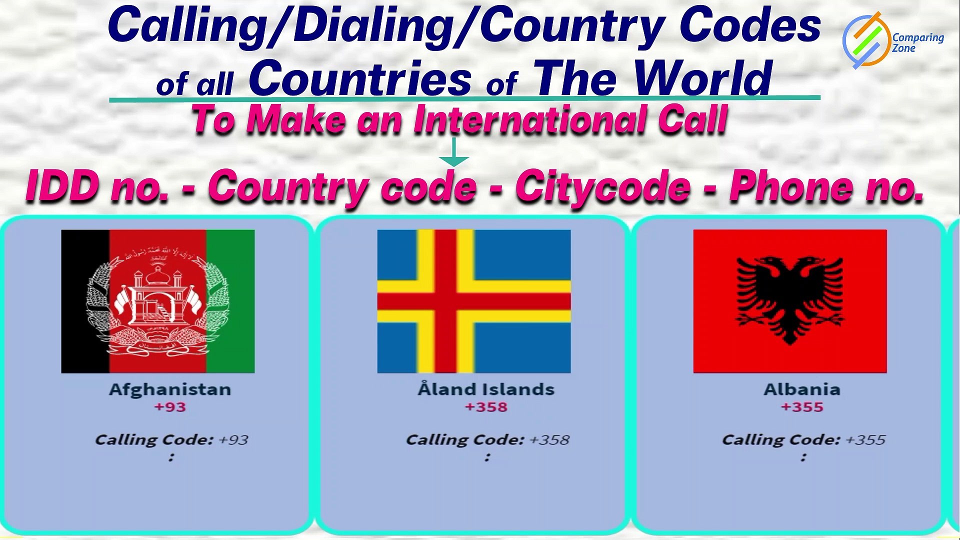⁣All country mobile code. How to find Country Codes, Phone Codes, Dialing Codes and Telephone Codes.