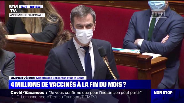 Olivier Véran: Nous avions prévu 2,5 et 4 millions de vaccinés fin février, les objectifs seront tenus