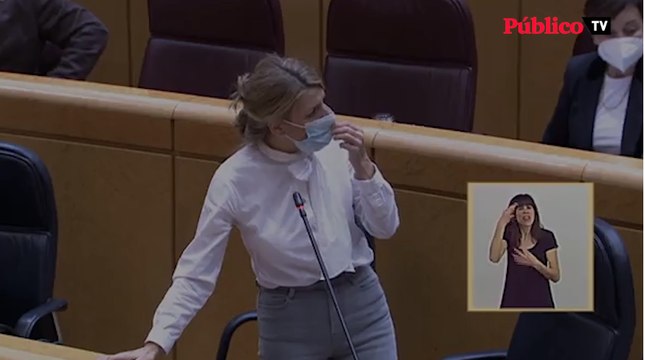 Yolanda Díaz defiende su gestión frente al PP
