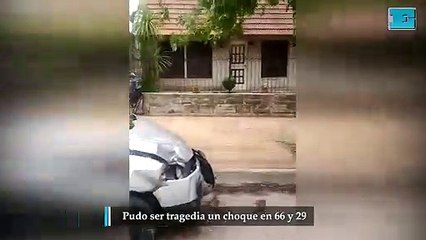 Pudo ser tragedia un choque en 66 y 29