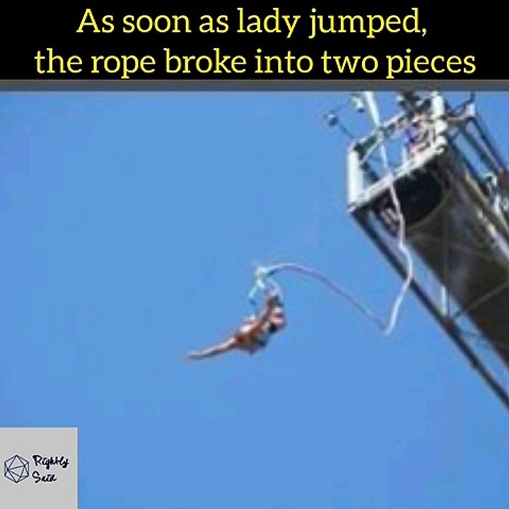 The rope cut into two pieces in Bungee jumping shorts 1minvideo 