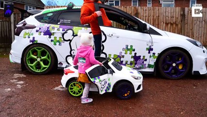 Ce papa a fabriqué une mini voiture identique à la sienne