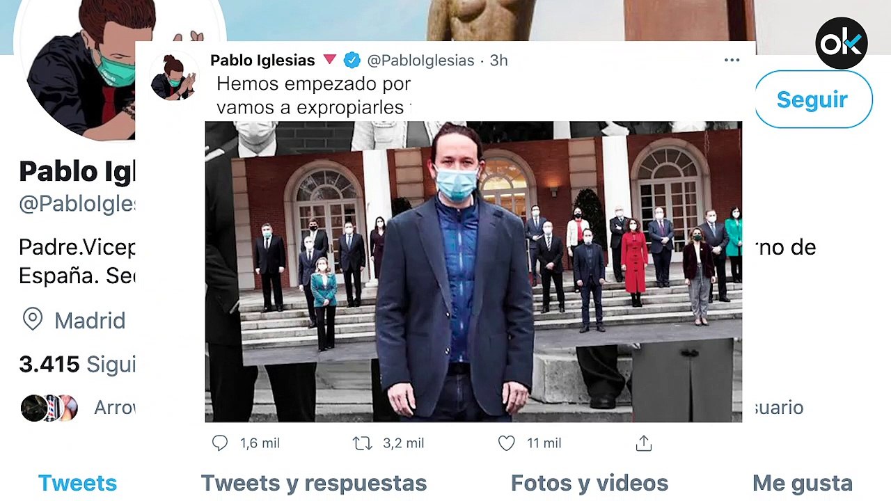 Vienen a por nosotros:  Iglesias amenaza con expropiar OKDIARIO por destacar su foto con el ‘fachaleco’