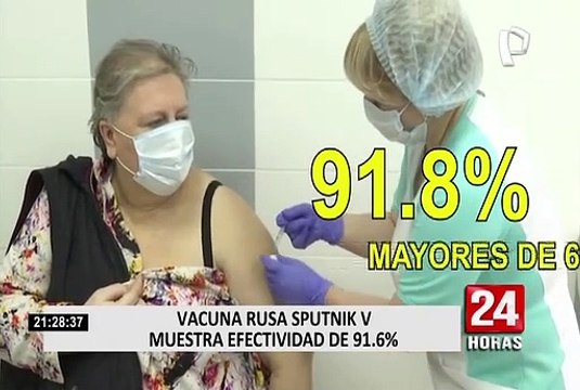 Vacuna Sputnik V tendría una eficacia del 91.6% contra la COVID-19