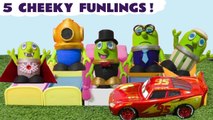 Funny Funlings in 5 Cheeky Monkeys Nursery Rhyme with Disney Cars Lightning McQueen and Paw Patrol Marshall in this Family Friendly Full Episode English Toy Story Video for Kids from Kid Friendly Toy Trains 4U