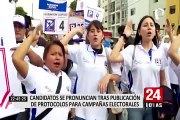 Candidatos se pronuncian tras publicación del protocolo sanitario en campaña electoral