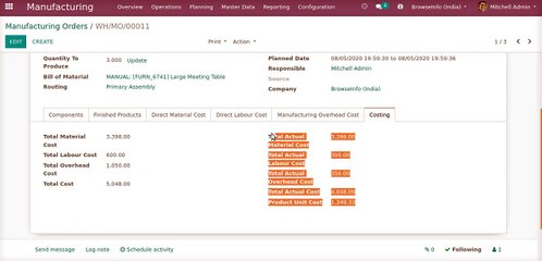 How to Calculate Process Costing of Manufacturing  | Odoo Apps Features