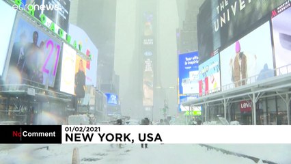 شاهد: مدينة نيويورك ترزح تحت الثلوج