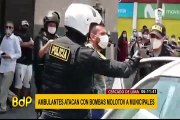 Cercado de Lima: ambulantes atacaron con bombas molotov a fiscalizadores