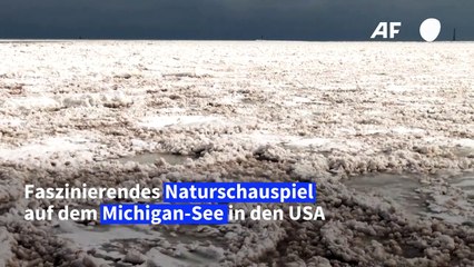 Faszinierend: Eis und Schnee auf dem Michigan-See