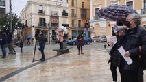 Concentración de hosteleros en Badajoz en rechazo al cierre de sus locales