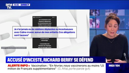 Accusé d'inceste, Richard Berry se défend
