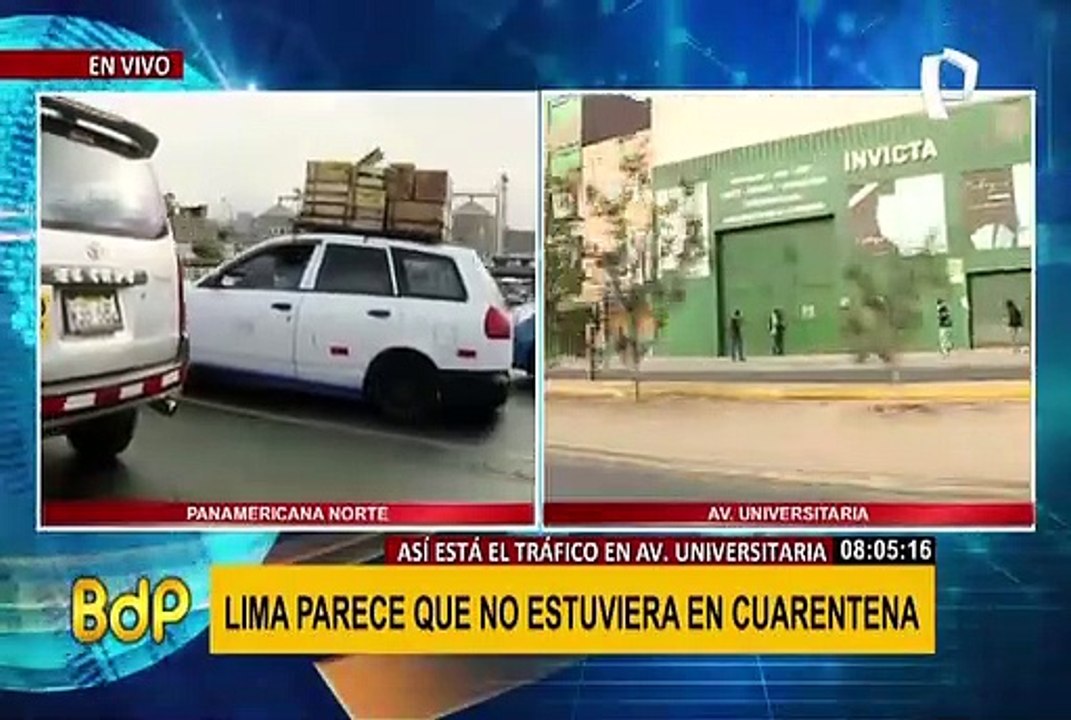 Av. Universitaria: tránsito fluido pero sin control en cuarto día de cuarentena