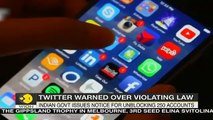 Indian govt sends notice to Twitter for unblocking accounts 'despite specific order' _ English News