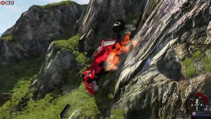 Negative Earth Vs Zero Gravity Car Crash Falling from high BEAM NG - #2