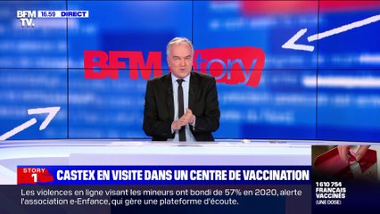 Story 1 : Jean Castex en visite dans un centre de vaccination à Suresnes - 03/02