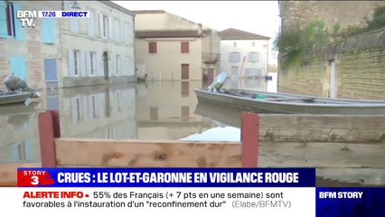 Download Video: Inondations dans le Lot-et-Garonne: la commune de Couthures-sur-Garonne est inaccessible par la route