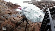 Ces dingues se jettent à la mer en pleine tempête