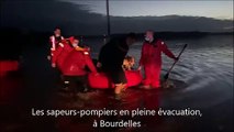 Tempête Justine en Gironde : à Bourdelles, les sapeurs-pompiers évacuent les habitants