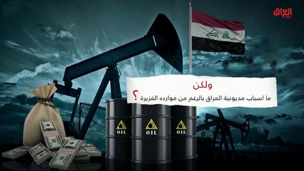 إنفوغراف حديث بغداد حول أسباب مديونية العراق رغم موارده الغزيرة