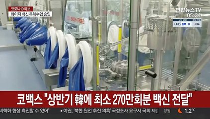 코백스 "상반기 韓에 최소 270만회분 백신 전달"