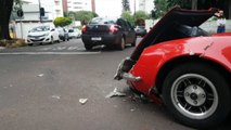 Puma GT e HB20 se envolvem em colisão no cruzamento das Ruas Mato Grosso e Olavo Bilac