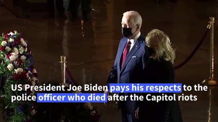 Biden pays respects to police officer killed in Capitol attack