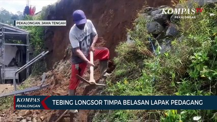 Tebing Longsor Timpa Belasan Lapak Pedagang