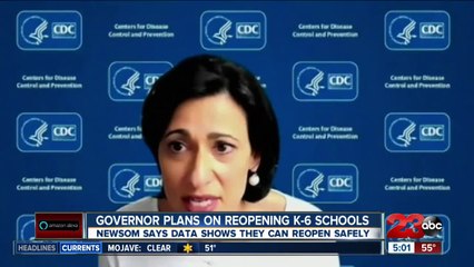 Govonver Gavin Newsom discusses eagerness to reopen K-6 schools