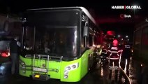 Seyir halindeki halk otobüsü alev alev böyle yandı