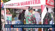 TNI Gelar RAPID Tes Antigen Kepada Pengunjung Pura Di Bali